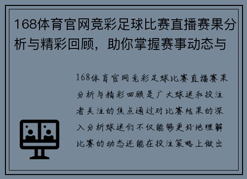 168体育官网竞彩足球比赛直播赛果分析与精彩回顾，助你掌握赛事动态与投注策略